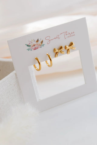 Bow & Glow Double Earring Set