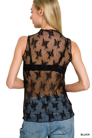 Lovely Lace Tank - Black