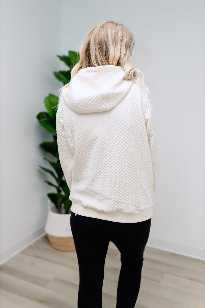 Forever Quilted Hoodie - Cream