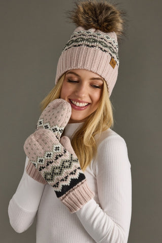 Glacier Knit Mittens - Blush