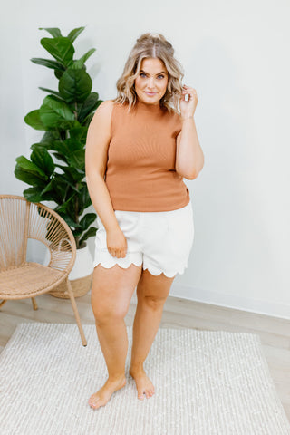 Scalloped Shorts - White