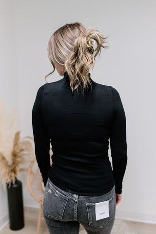 { DEX } Ribbed Mockneck Long Sleeve