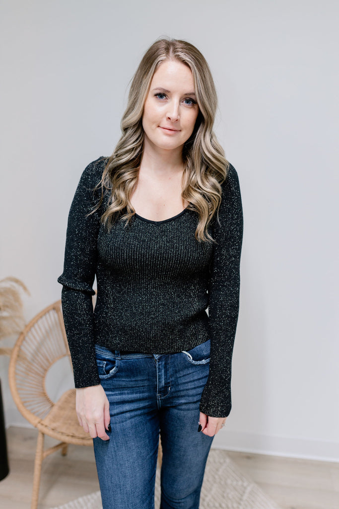 { DEX } Sweetheart Shimmer Sweater