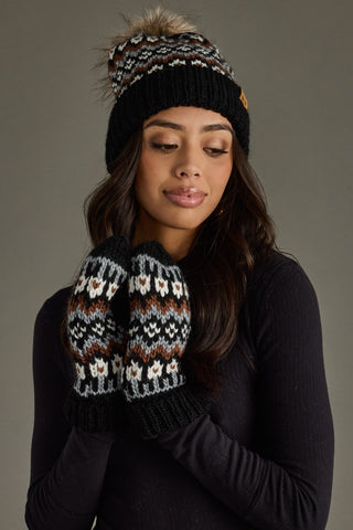 Glacier Knit Mittens - Black