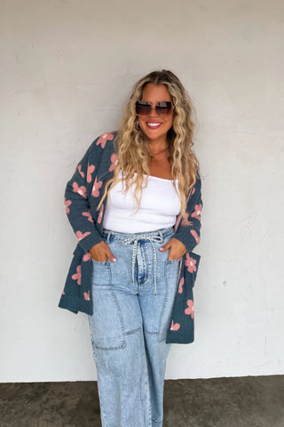 Cloud Cardigan - Blue Daisy