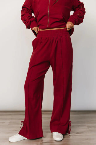 *Ampersand Ave* University Wide Leg Comfs - Love Story Crimson