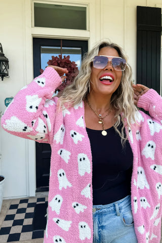 Cloud Cardigan - Pink Ghost