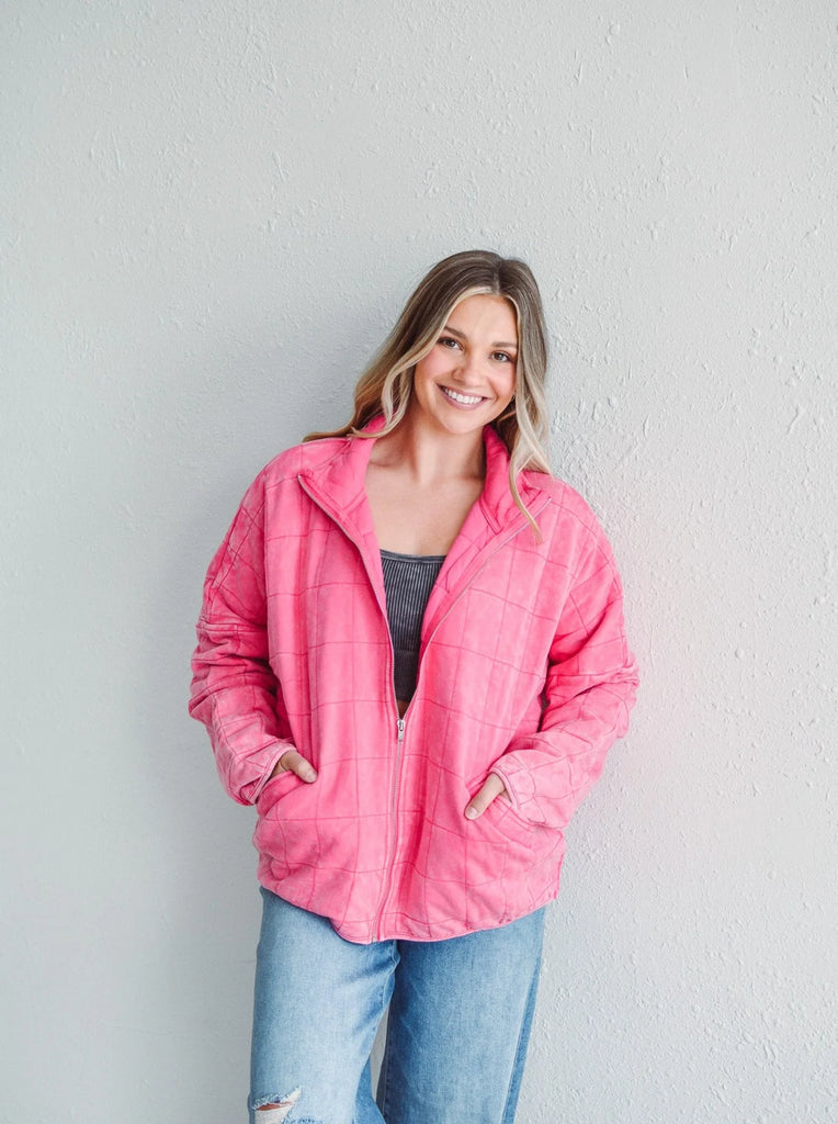 Brooke Quilted Coat - Bubblegum