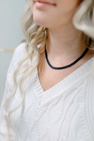 Herringbone Necklace - Black