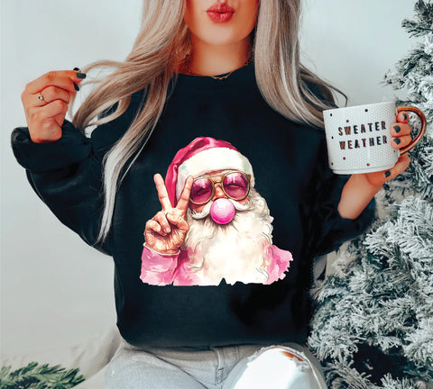 Bubblegum Santa Classic Crewneck