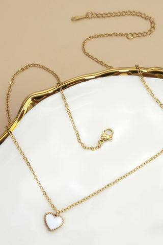 Heart Necklace - White