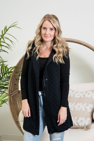 Ashlyn Quilted Vest - Plum