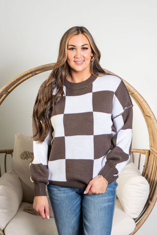 Check Me Out Sweater - Brown PREORDER