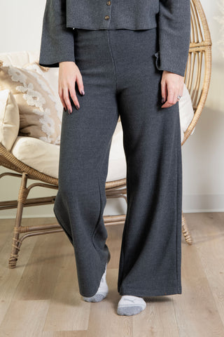{ Room 34 } Ribbed Lounge Pants - Charcoal
