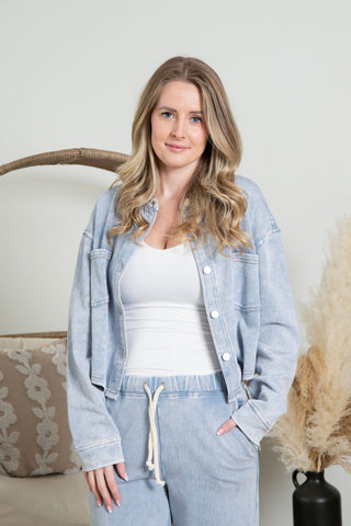 { DEX }  Denim Lounge Sweater