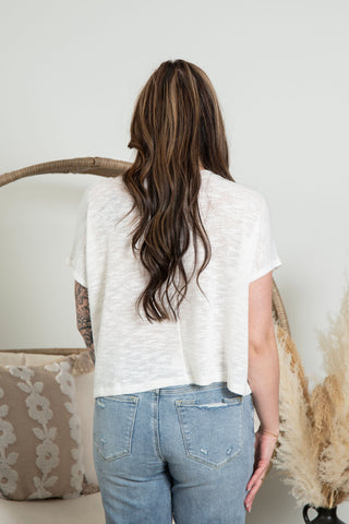 Slouchy Knit Tee - White