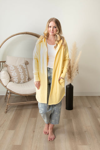 Olivia Long Line Cardigan - Sunshine