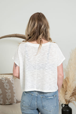 Slouchy Knit Tee - White