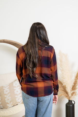 { DEX } Plum Plaid Shirt