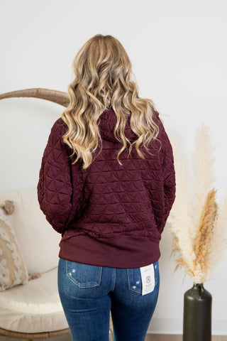 Quilted Zip Up - Wine