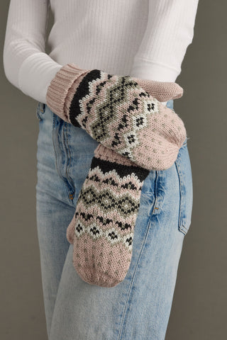 Glacier Knit Mittens - Blush