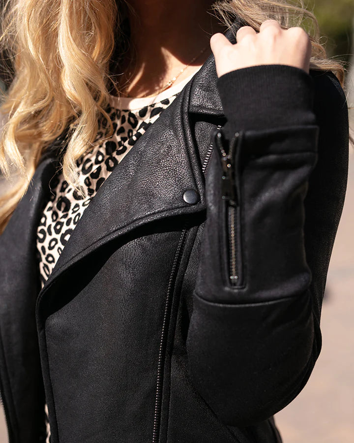 Grace & Lace | Move Free Moto Jacket - Black