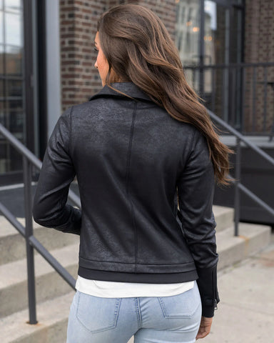 Grace & Lace | Move Free Moto Jacket - Black