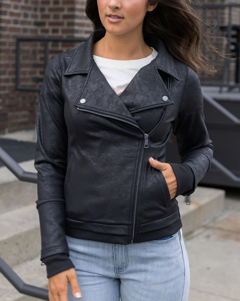 Grace & Lace | Move Free Moto Jacket - Black