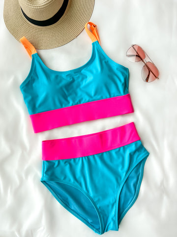 Catching Waves Bikini Top - Blue