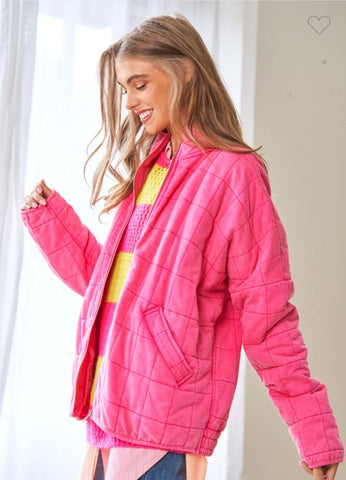 Brooke Quilted Coat - Bubblegum