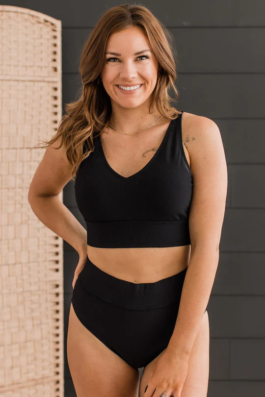 Kissed By the Sun Bikini Top - Black