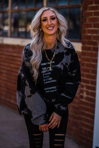 Dear Santa Bleached Crewneck