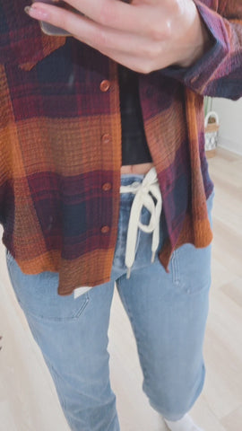 { DEX } Plum Plaid Shirt