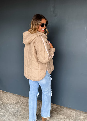 Peyton Puffer Jacket - Beige