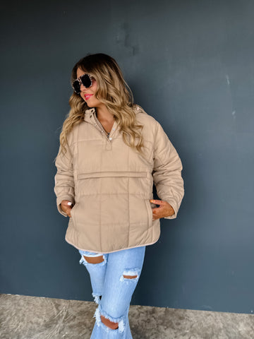 Peyton Puffer Jacket - Beige