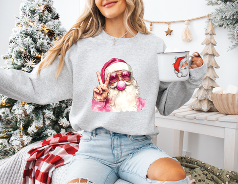Bubblegum Santa Classic Crewneck
