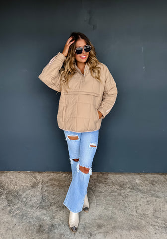 Peyton Puffer Jacket - Beige