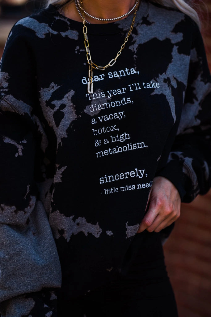 Dear Santa Bleached Crewneck