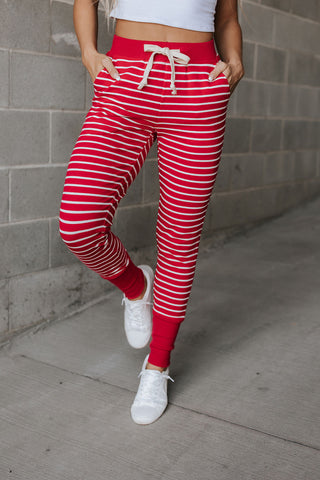 *Ampersand Ave* New & Improved Joggers - Peppermint Stripe *FINAL FEW*