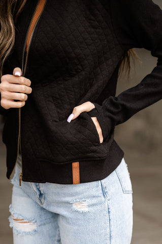 *Ampersand* Quilted Bomber - Black