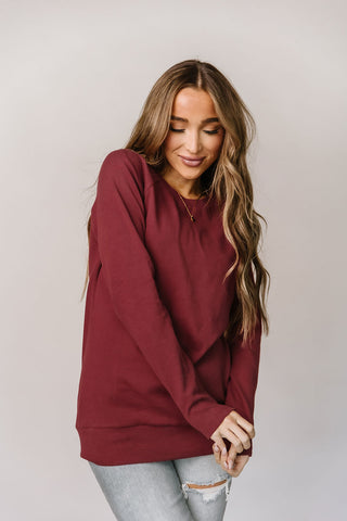 *Ampersand* Classic Pullover - Cranberry
